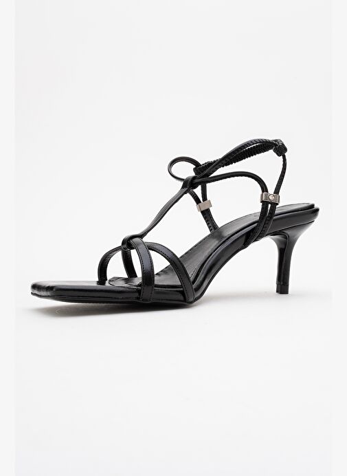 GIBSON Siyah Kare Burunlu Kadın Topuklu Sandalet - Görsel 5