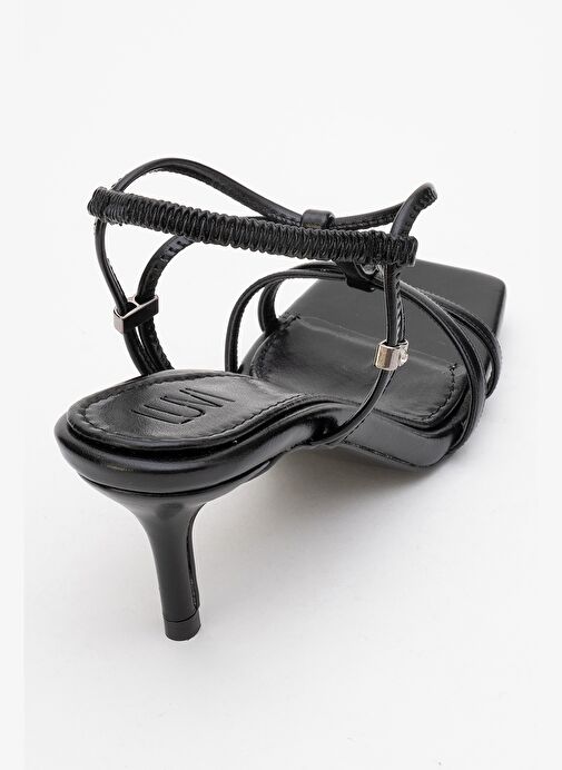 GIBSON Siyah Kare Burunlu Kadın Topuklu Sandalet - Görsel 6