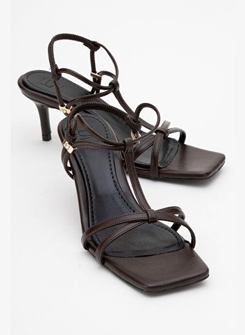 GIBSON Kahverengi Kare Burunlu Kadın Topuklu Sandalet - Görsel 2