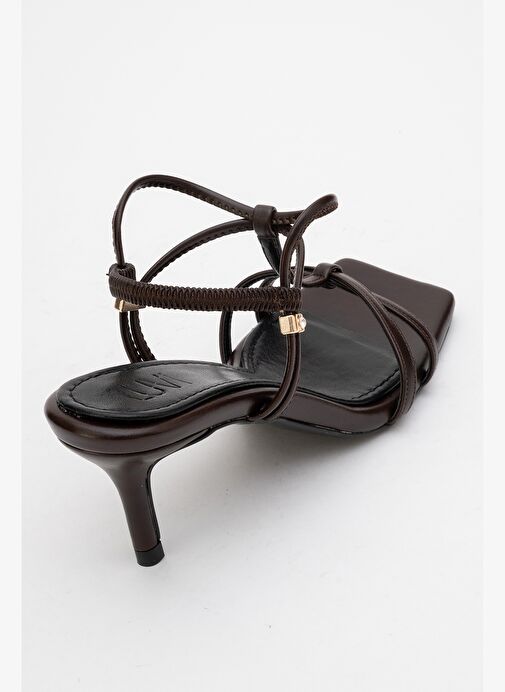 GIBSON Kahverengi Kare Burunlu Kadın Topuklu Sandalet - Görsel 6