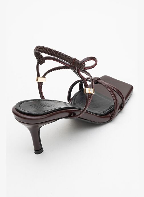 GIBSON Bordo Kare Burunlu Kadın Topuklu Sandalet - Görsel 6