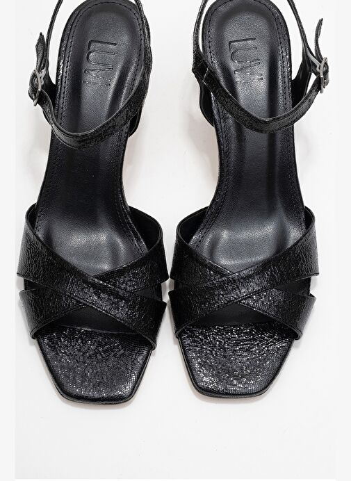 Luvi Shoes Luvi Shoes Siyah Siyah MELİN Siyah Desenli Çapraz Bantlı Kadın Topuklu Ayakkabı Boyner'de! Siyah Siyah - 3. görsel