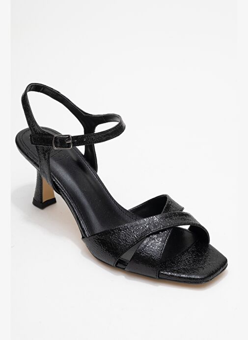 Luvi Shoes Luvi Shoes Siyah Siyah MELİN Siyah Desenli Çapraz Bantlı Kadın Topuklu Ayakkabı Boyner'de! Siyah Siyah - 4. görsel