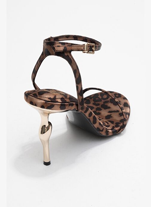 JASMİN Siyah Sarı Desenli Tek Bantlı Kadın Topuklu Ayakkabı - Görsel 6