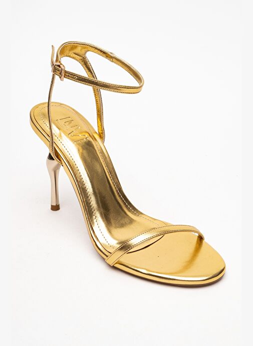 JASMİN Altın Cilt Tek Bantlı Kadın Topuklu Ayakkabı - Görsel 6