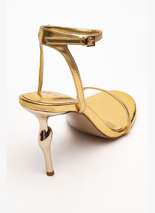 JASMİN Altın Cilt Tek Bantlı Kadın Topuklu Ayakkabı - Görsel 5