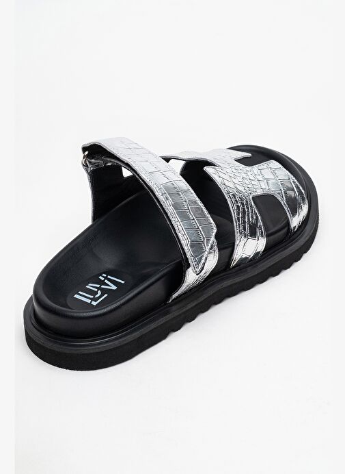 Luvi Shoes Luvi Shoes LOANA Gümüş Baskı Hakiki Deri Kadın Terlik Boyner'de! Gümüş - 6. görsel