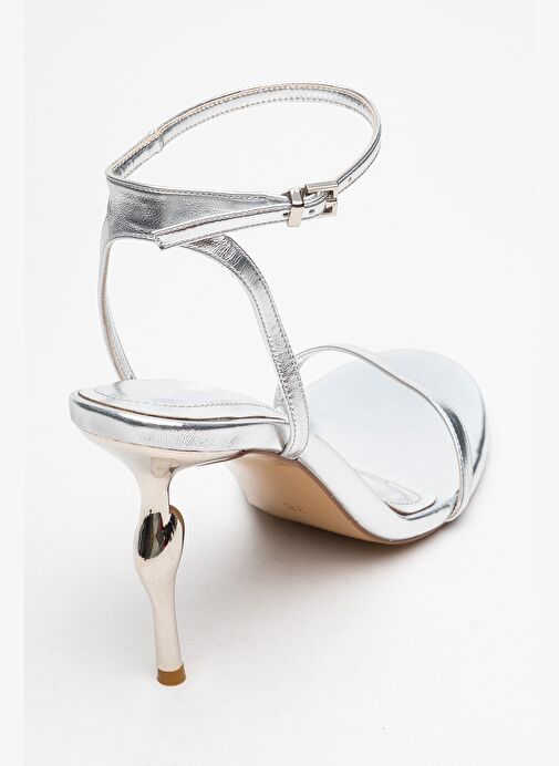 JASMİN Gümüş Cilt Tek Bantlı Kadın Topuklu Ayakkabı - Görsel 6
