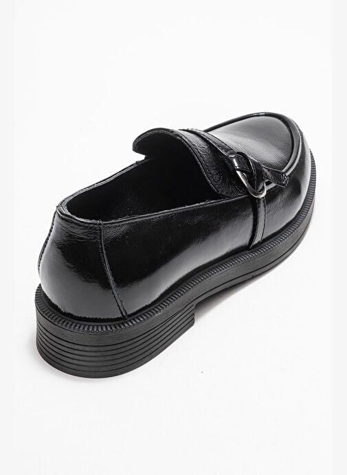 GALEA Siyah Rugan Tokalı Hakiki Deri Kadın Loafer Ayakkabı - Görsel 6
