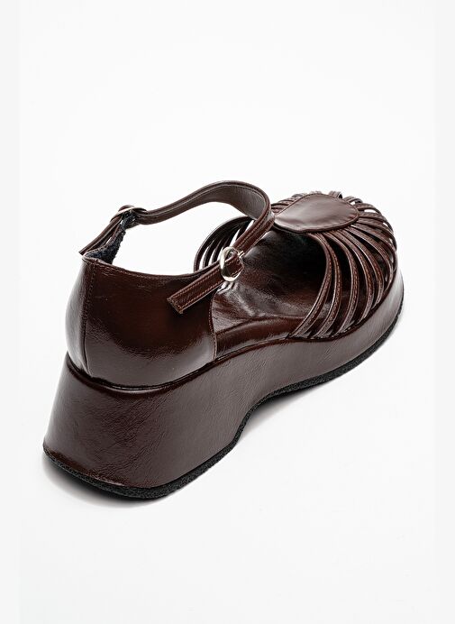 ANIEL Kahverengi Kadın Dolgu Topuklu Sandalet - Görsel 6