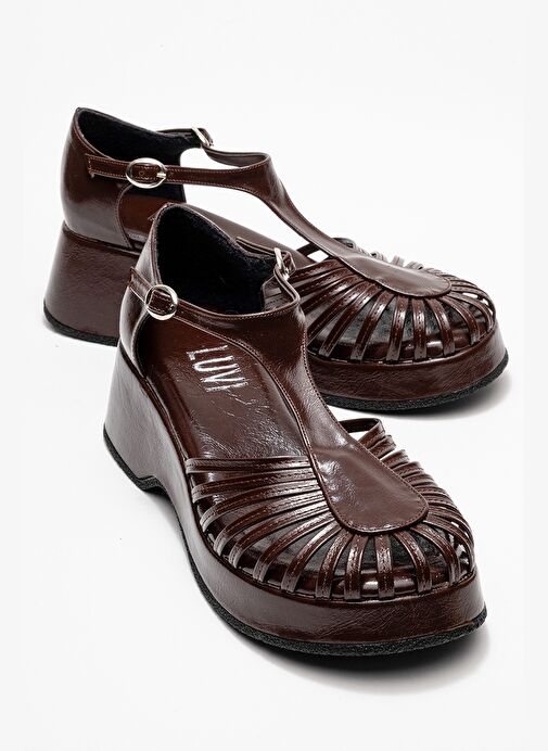 ANIEL Kahverengi Kadın Dolgu Topuklu Sandalet - Görsel 2