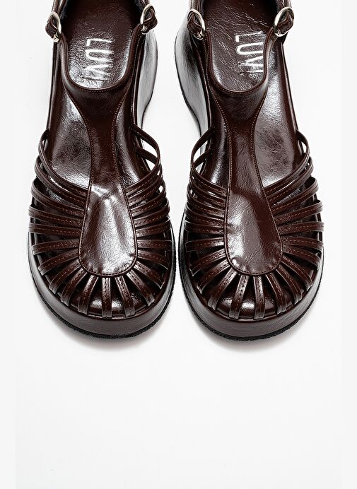 ANIEL Kahverengi Kadın Dolgu Topuklu Sandalet - Görsel 3