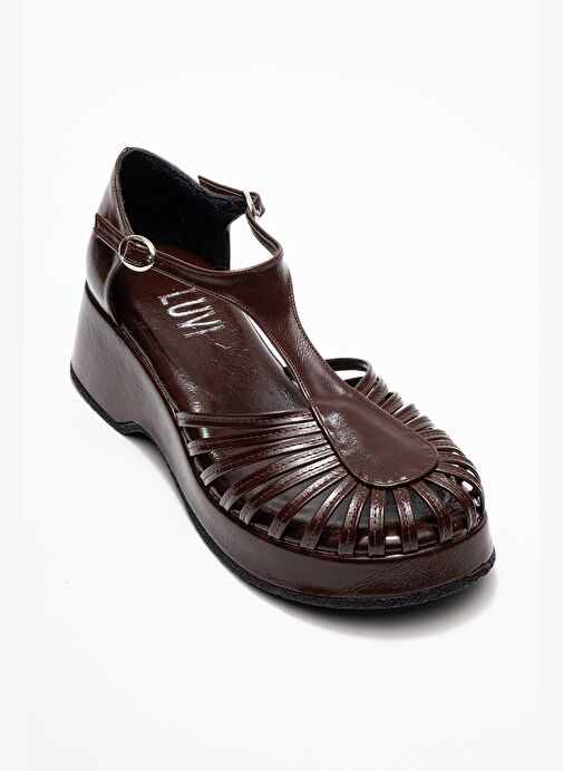 ANIEL Kahverengi Kadın Dolgu Topuklu Sandalet - Görsel 4