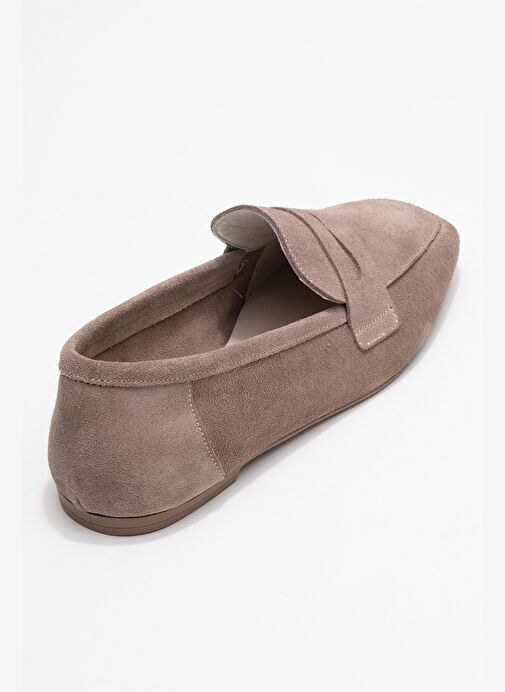 RUBRA Vizon Süet Hakiki Deri Kadın Loafer Ayakkabı - Görsel 6