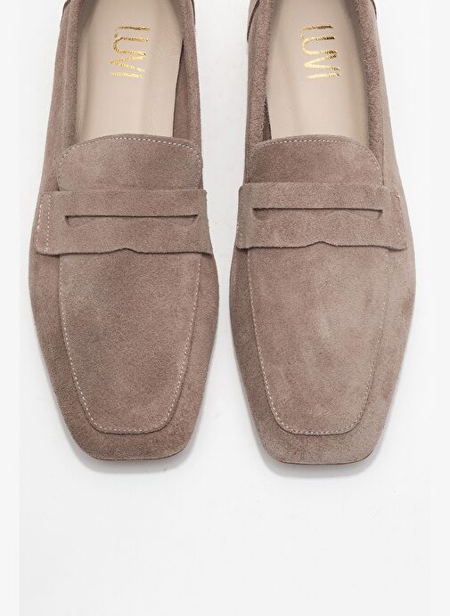 RUBRA Vizon Süet Hakiki Deri Kadın Loafer Ayakkabı - Görsel 3