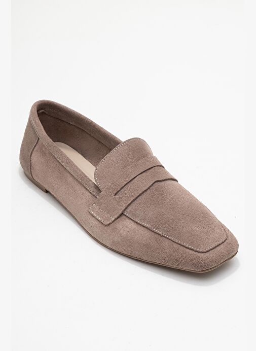 RUBRA Vizon Süet Hakiki Deri Kadın Loafer Ayakkabı - Görsel 4