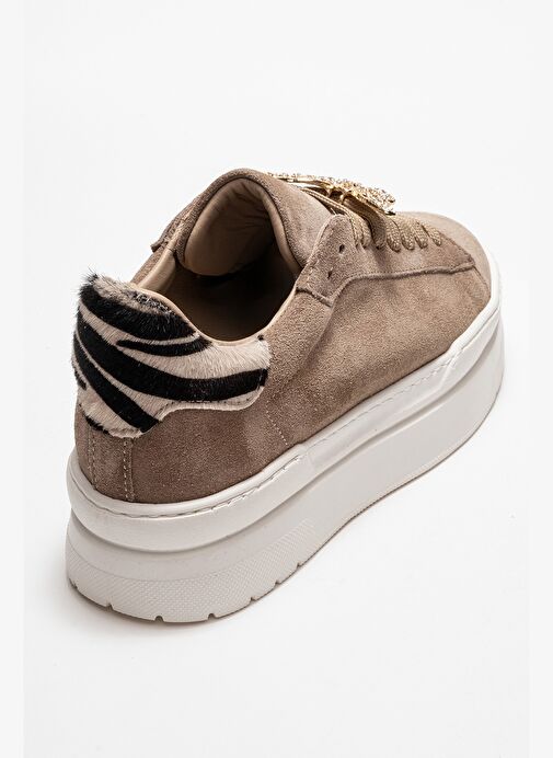 ANDA Vizon Süet Hakiki Deri Tokalı Kadın Günlük Spor Ayakkabı - Görsel 6