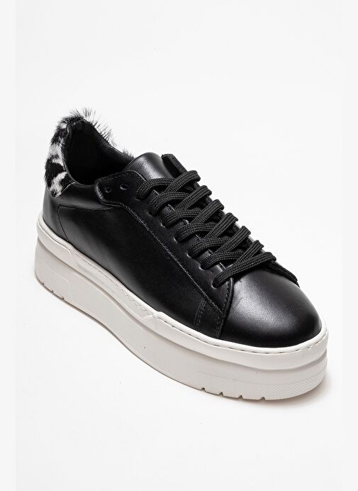 ANABEL Siyah Cilt Hakiki Deri Kadın Günlük Spor Ayakkabı - Görsel 4