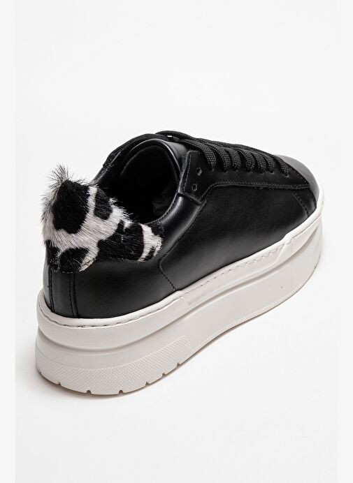 ANABEL Siyah Cilt Hakiki Deri Kadın Günlük Spor Ayakkabı - Görsel 6