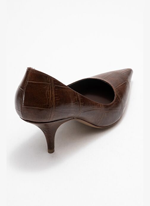 MARCUS Açık Kahverengi Baskı Kadın Topuklu Ayakkabı - Görsel 6