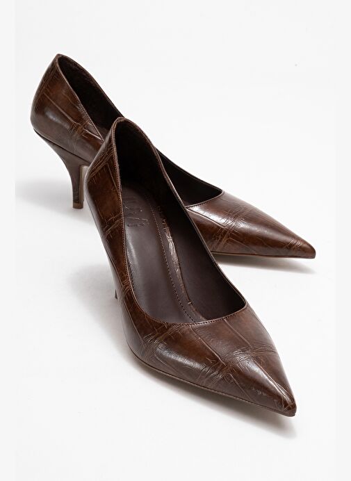 MARCUS Açık Kahverengi Baskı Kadın Topuklu Ayakkabı - Görsel 2