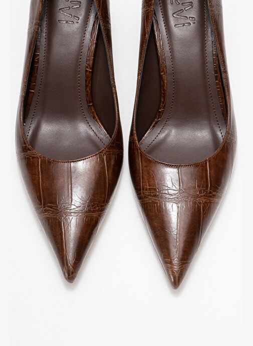 MARCUS Açık Kahverengi Baskı Kadın Topuklu Ayakkabı - Görsel 3