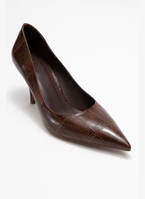 MARCUS Açık Kahverengi Baskı Kadın Topuklu Ayakkabı - Görsel 4