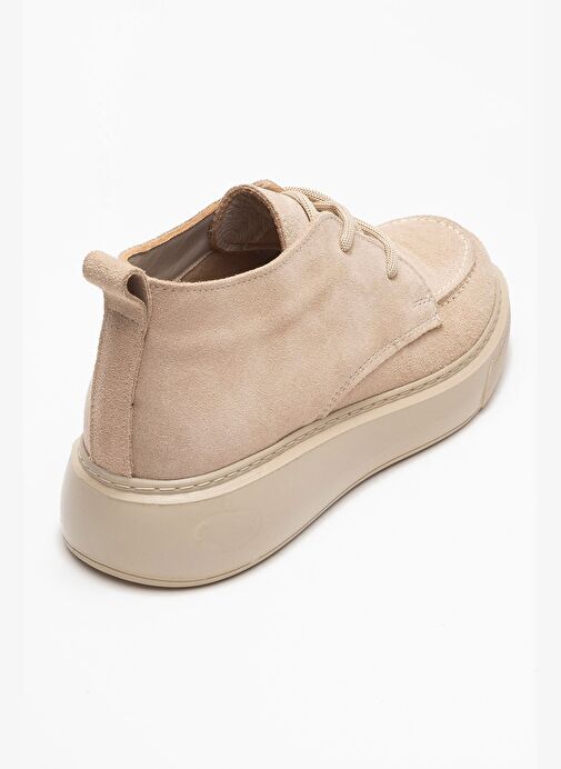 LILYA Bej Süet Hakiki Deri Kadın Chukka Bot - Görsel 6