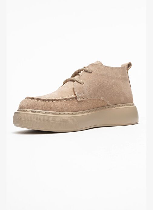 LILYA Bej Süet Hakiki Deri Kadın Chukka Bot - Görsel 5