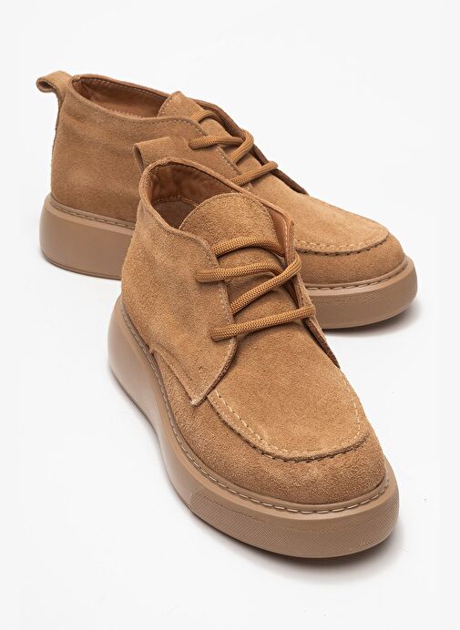 LILYA Toprak Süet Hakiki Deri Kadın Chukka Bot - Görsel 2