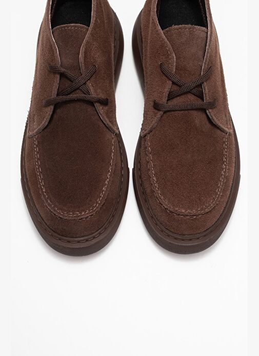 LILYA Kahverengi Süet Hakiki Deri Kadın Chukka Bot - Görsel 3