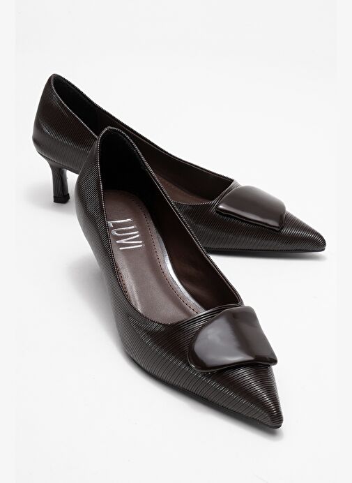 Luvi Shoes Luvi Shoes BRIANA Kahverengi Çizgili Tokalı Kadın Topuklu Ayakkabı Boyner'de! Kahverengi - 2. görsel
