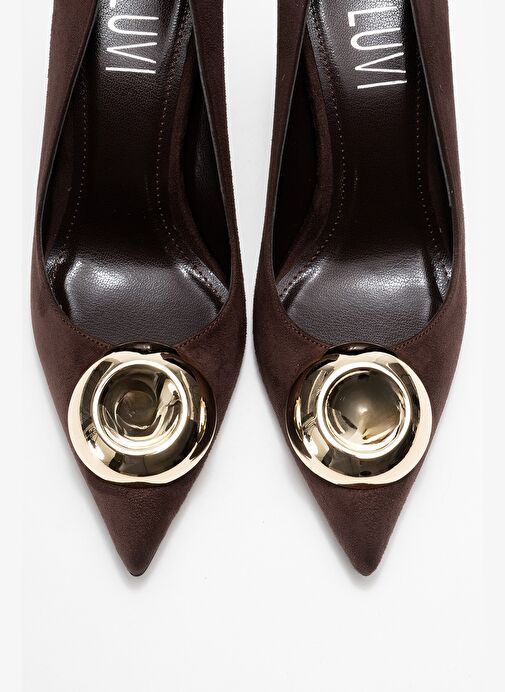 Luvi Shoes Luvi Shoes JORDANA Kahverengi Süet Gold Tokalı Kadın İnce Topuklu Ayakkabı Boyner'de! Belirsiz - 3. görsel
