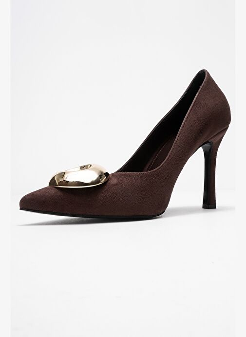 Luvi Shoes Luvi Shoes JORDANA Kahverengi Süet Gold Tokalı Kadın İnce Topuklu Ayakkabı Boyner'de! Belirsiz - 5. görsel