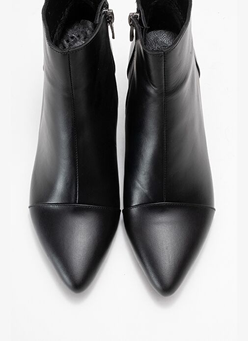GAEL Siyah Cilt Hakiki Deri Kadın Kalın Topuklu Bot - Görsel 3