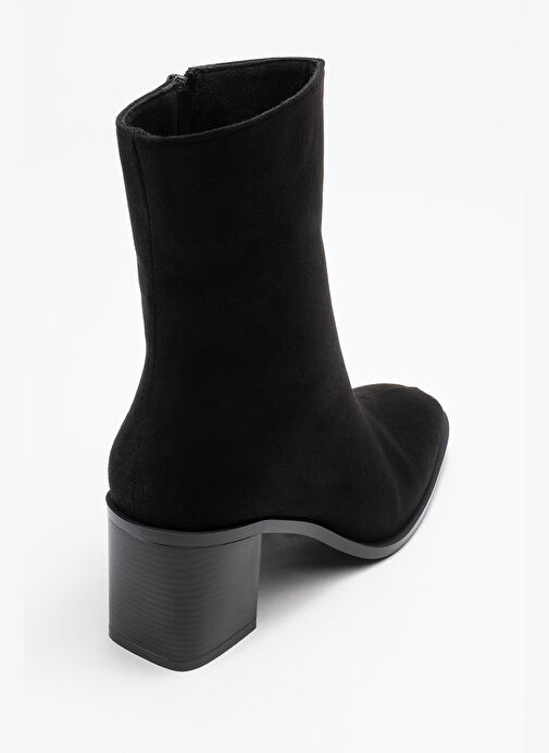 CHARA Siyah Süet Kadın Kalın Topuklu Bot - Görsel 6