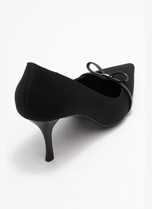 ANNIE Siyah Fiyonklu Kadın Topuklu Ayakkabı - Görsel 6