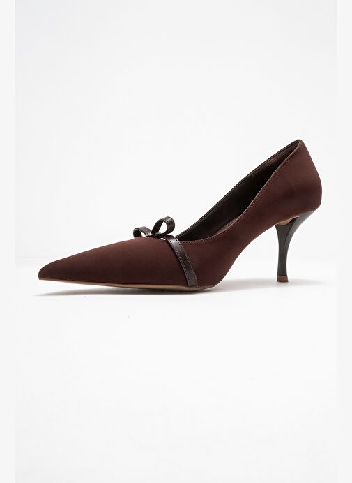 ANNIE Kahverengi Fiyonklu Kadın Topuklu Ayakkabı - Görsel 5