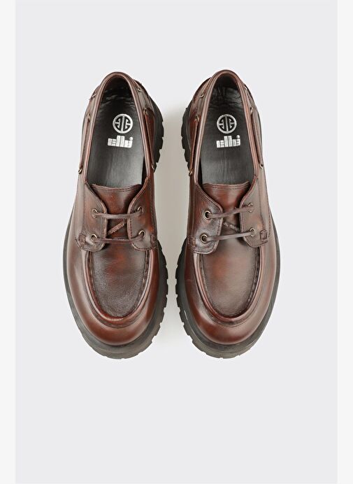 Kahve Deri Kadın Günlük Ayakkabı - Görsel 5