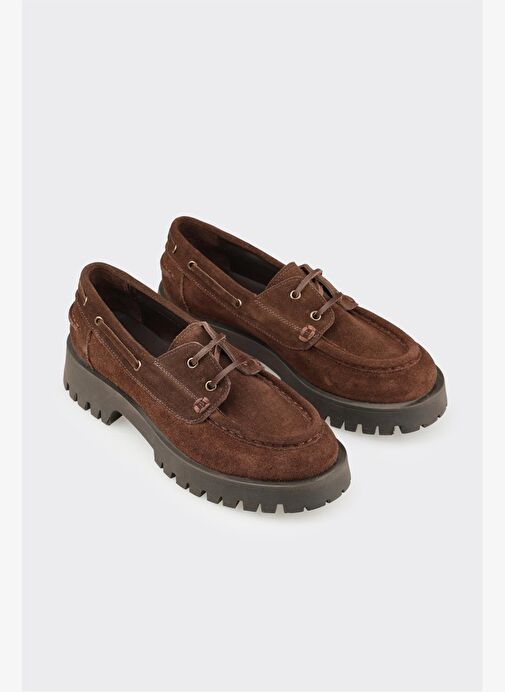 Kahve Deri Kadın Günlük Ayakkabı - Görsel 3