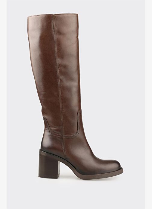 Kahve Deri Kadın Çizme - Görsel 2