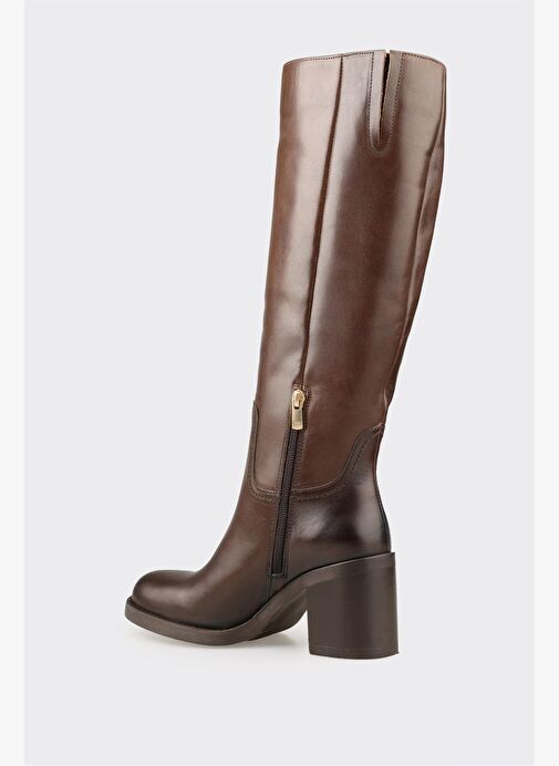 Kahve Deri Kadın Çizme - Görsel 4