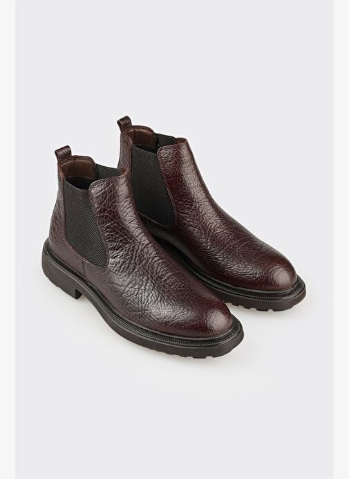Kahve Deri Erkek Günlük Bot - Görsel 3