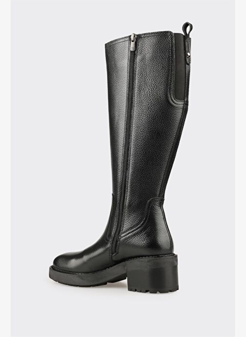 Siyah Deri Kadın Çizme - Görsel 4