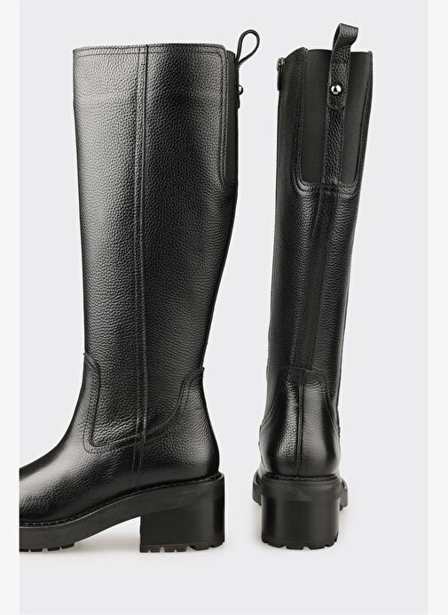 Siyah Deri Kadın Çizme - Görsel 5