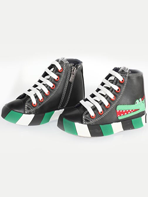 Timsah Ortopedik Destekli Siyah Erkek Çocuk Sneakers - Görsel 2