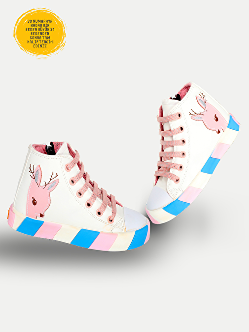 Ceylan Beyaz Ortopedik Destekli Kız Çocuk Sneakers - Görsel 2