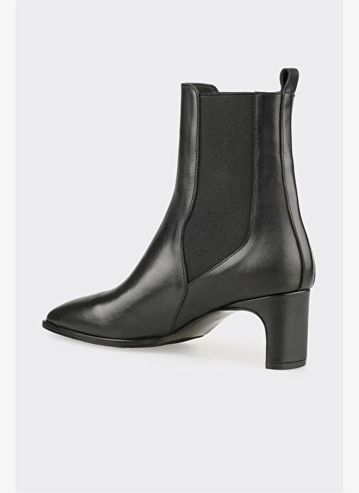 Siyah Deri Kadın Klasik Bot - Görsel 4