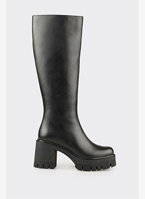 Siyah Deri Kadın Çizme - Görsel 2