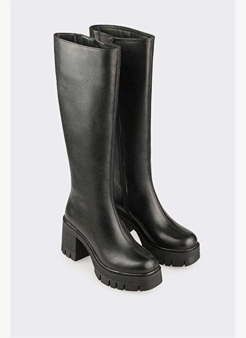 Siyah Deri Kadın Çizme - Görsel 3